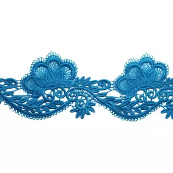 3AR334 Кружево матовое гипюр 7,5см*13,72м (105 синий)