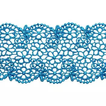 3AR338 Кружево матовое гипюр 5см*13,72м (105 синий)