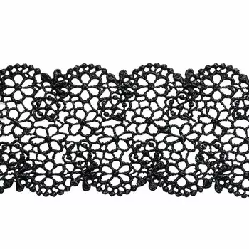 3AR338 Кружево матовое гипюр 5см*13,72м (черный)