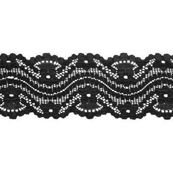 3AR357 Кружево эластичное 6см*9,14м (черный)