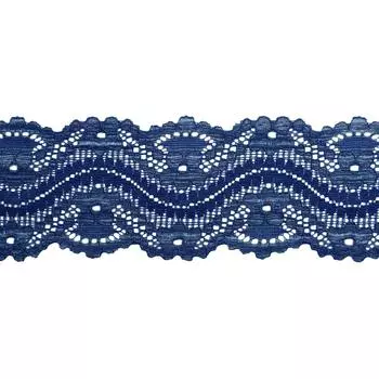 3AR357 Кружево эластичное 6см*9,14м (темно-синий)