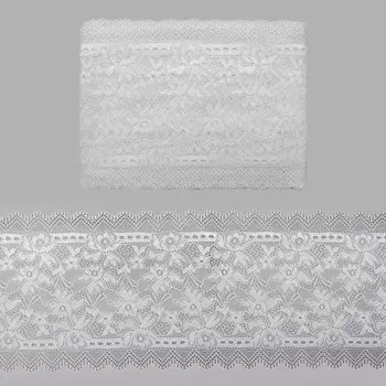 3AR358 Кружево эластичное 18см*9,14м (белый)