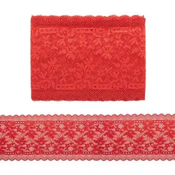 3AR358 Кружево эластичное 18см*9,14м (красный)