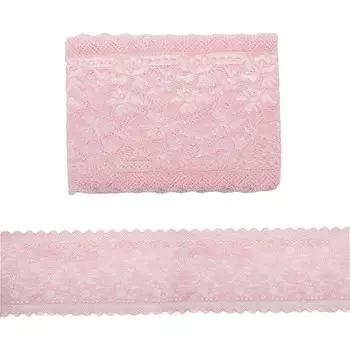 3AR358 Кружево эластичное 18см*9,14м (розовый)