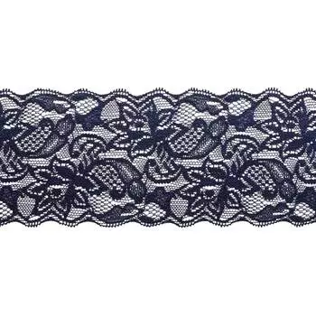 3AR361 Кружево эластичное 8см*9,14м (темно-синий)