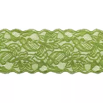 3AR361 Кружево эластичное 8см*9,14м (травянисто-зеленый)
