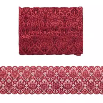 3AR363 Кружево эластичное 18см*9,14м (02 бордовый)