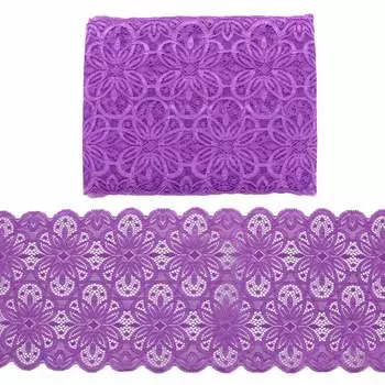 3AR363 Кружево эластичное 18см*9,14м (03 темно-сиреневый)