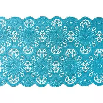 3AR363 Кружево эластичное 18см*9,14м (09 голубой)