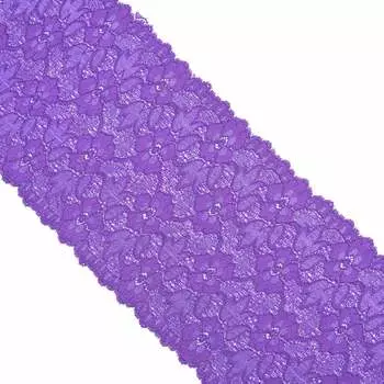 3AR364 Кружево эластичное 16см*9,14м (06 ярко-фиолетовый)