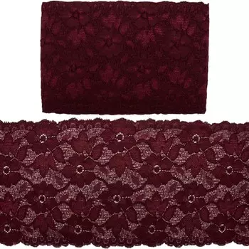 3AR364 Кружево эластичное 16см*9,14м (09 бордовый)