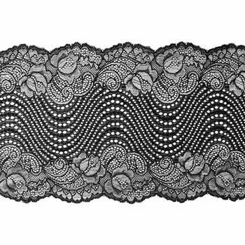 3AR369 Кружево эластичное 18см*9,14м (01 черный/)