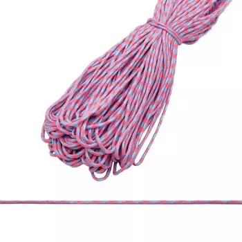 3AR429 Шнур двухцветный (паракорд) 4мм*100м (067 розовый/голубой)