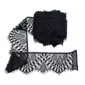 3AR694 Кружево шантильи на сетке 9,5см*15м (черный)