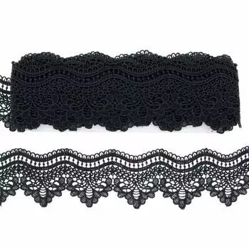 3AR779 Кружево матовое гипюр 6см*9,14м (черный)