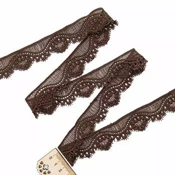 3AR781 Кружево матовое гипюр 3см*9,14м (266 т-шоколад)