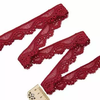 3AR781 Кружево матовое гипюр 3см*9,14м (073 бордовый)