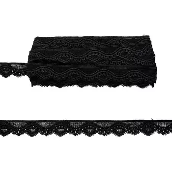3AR781 Кружево матовое гипюр 3см*9,14м (черный)