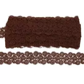 3AR783 Кружево матовое гипюр 3,8см*9,14м (266 т-шоколад)