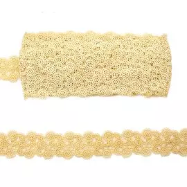 3AR783 Кружево матовое гипюр 3,8см*9,14м (406 молочный)