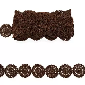 3AR787 Кружево матовое гипюр 5,5см*9,14м (266 т-шоколад)