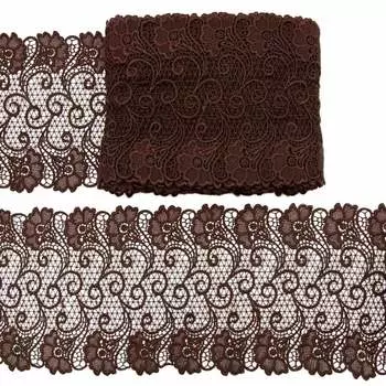 3AR805 Кружево матовое гипюр 18,5см*9,14м (266 т-шоколад)