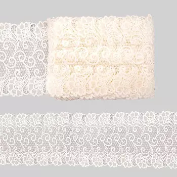 3AR805 Кружево матовое гипюр 18,5см*9,14м (белый)
