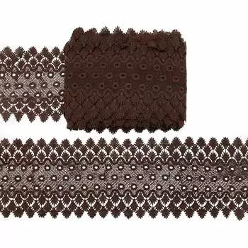 3AR807 Кружево матовое гипюр 17см*9,14м (266 т-шоколад)