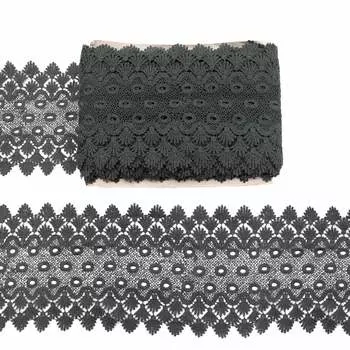 3AR807 Кружево матовое гипюр 17см*9,14м (214 т.серый)