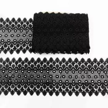 3AR807 Кружево матовое гипюр 17см*9,14м (черный)
