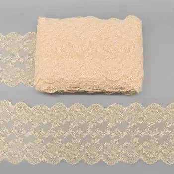 3AR819 Кружево матовое на сетке 13см*18,29м (450 бежевый)