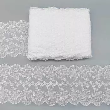 3AR819 Кружево матовое на сетке 13см*18,29м (белый)