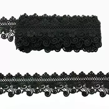 3AR821 Кружево матовое гипюр 7,5см*9,14м (214 т.серый)