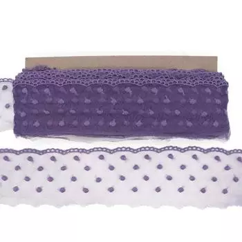 3AR823 Кружево матовое на сетке 6см*18,29м (153 лаванда)