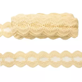 3AR829 Кружево матовое на сетке 7,5см*18,29м (406 молочный)