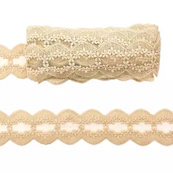 3AR829 Кружево матовое на сетке 7,5см*18,29м (450 бежевый)