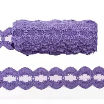 3AR829 Кружево матовое на сетке 7,5см*18,29м (153 лаванда)