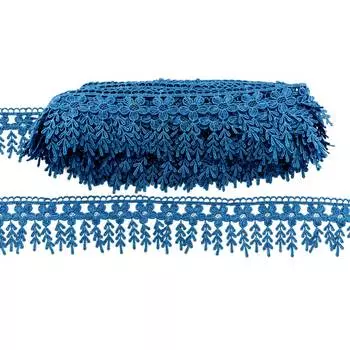 3AR876 Кружево гипюр с подвесками 6см*13,72м (21515 джинсовый)