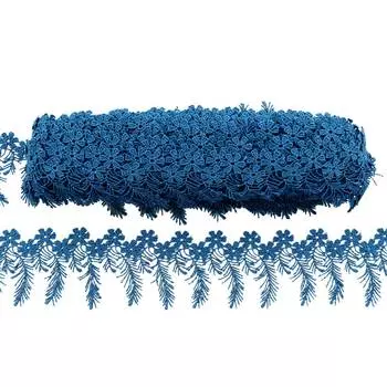 3AR888 Кружево гипюр с подвесками 6,5см*13,72м (21515 джинсовый)