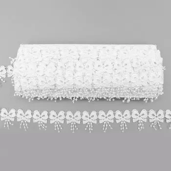 3AR894 Кружево гипюр 'Бантики' 3см*13,72м (белый)