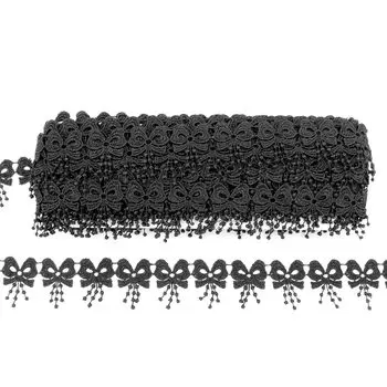 3AR894 Кружево гипюр 'Бантики' 3см*13,72м (черный)