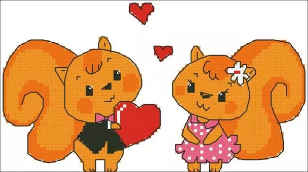 4009 Набор для вышивания 'Белочки' 18х10 см