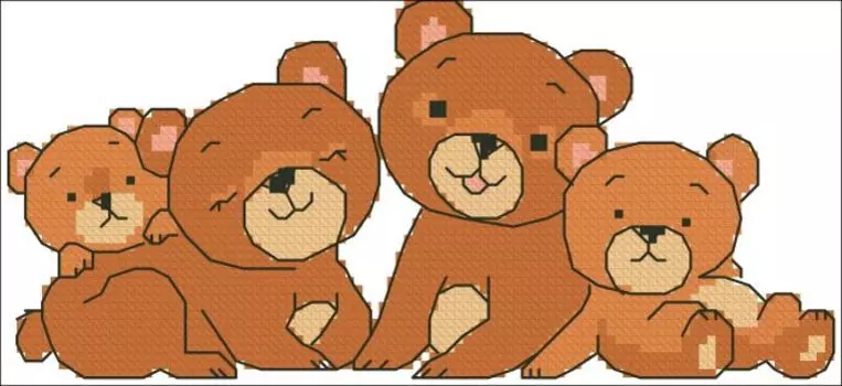 4022 Набор для вышивания 'Семейка мишек' 20х10 см