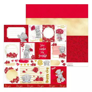 4086643 Бумага для скрапбукинга Me To You 'Роза' для тебя, 30,5х30,5 см, 180гр/м