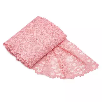 408 Эластичное кружево 18 см*10 м (розовый)