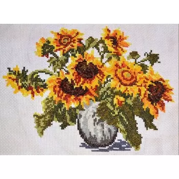 40-07 В027 Набор для вышивания 'Чудесная игла' 'Подсолнухи', 22*18 см