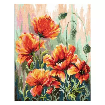 40-72 Набор для вышивания 'Чудесная игла' 'Маки в утренних лучах', 27*34 см