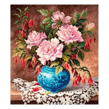 40-75 Набор для вышивания Чудесная игла 'Розы и фуксии' 31*35см
