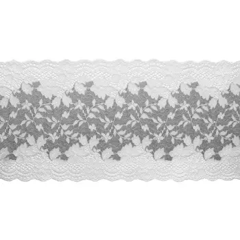 40Р Кружево эластичное 16см*10м (белый/серебр)