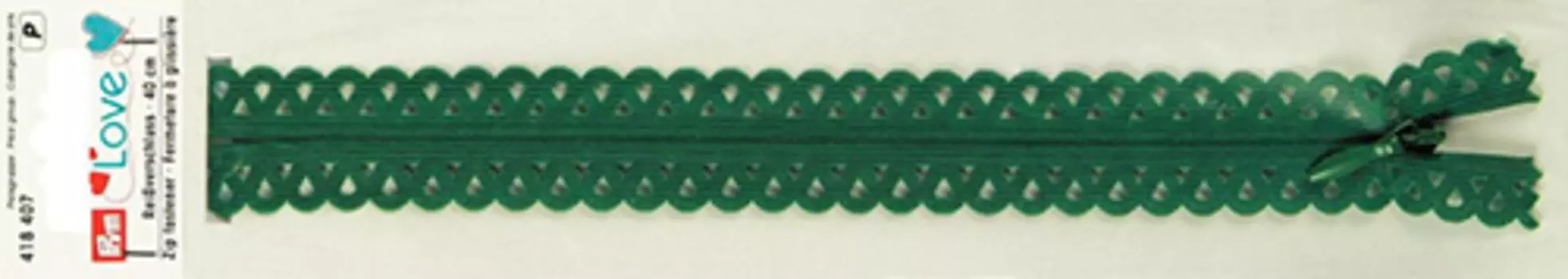 418407 Застежка-молния декоративная Prym Love S11 40cм, темно-зеленый цв. 1шт Prym